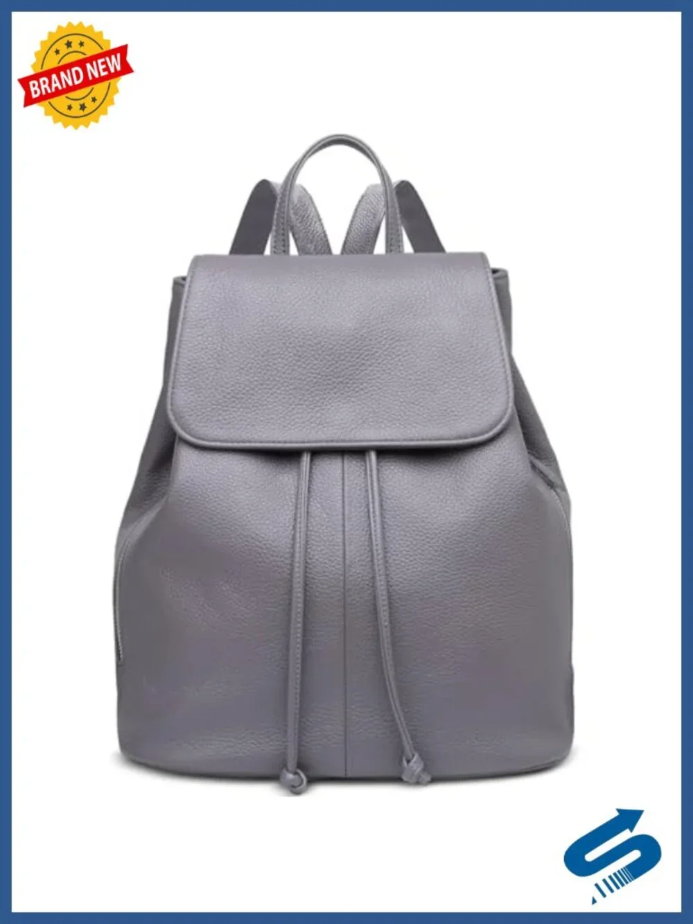 Full-Grain Leather Backpack Purse, Minimal Structured Design, Work Commuter,